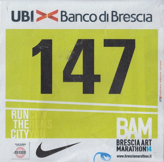 Pettorale 147 della XXII Brescia Art Marathon - Brescia (BS)