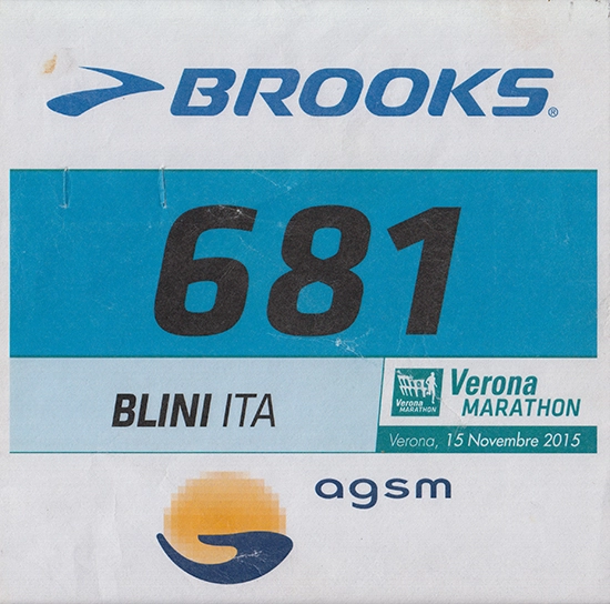 Pettorale 681 della 14esima Verona Marathon - Verona (VR)